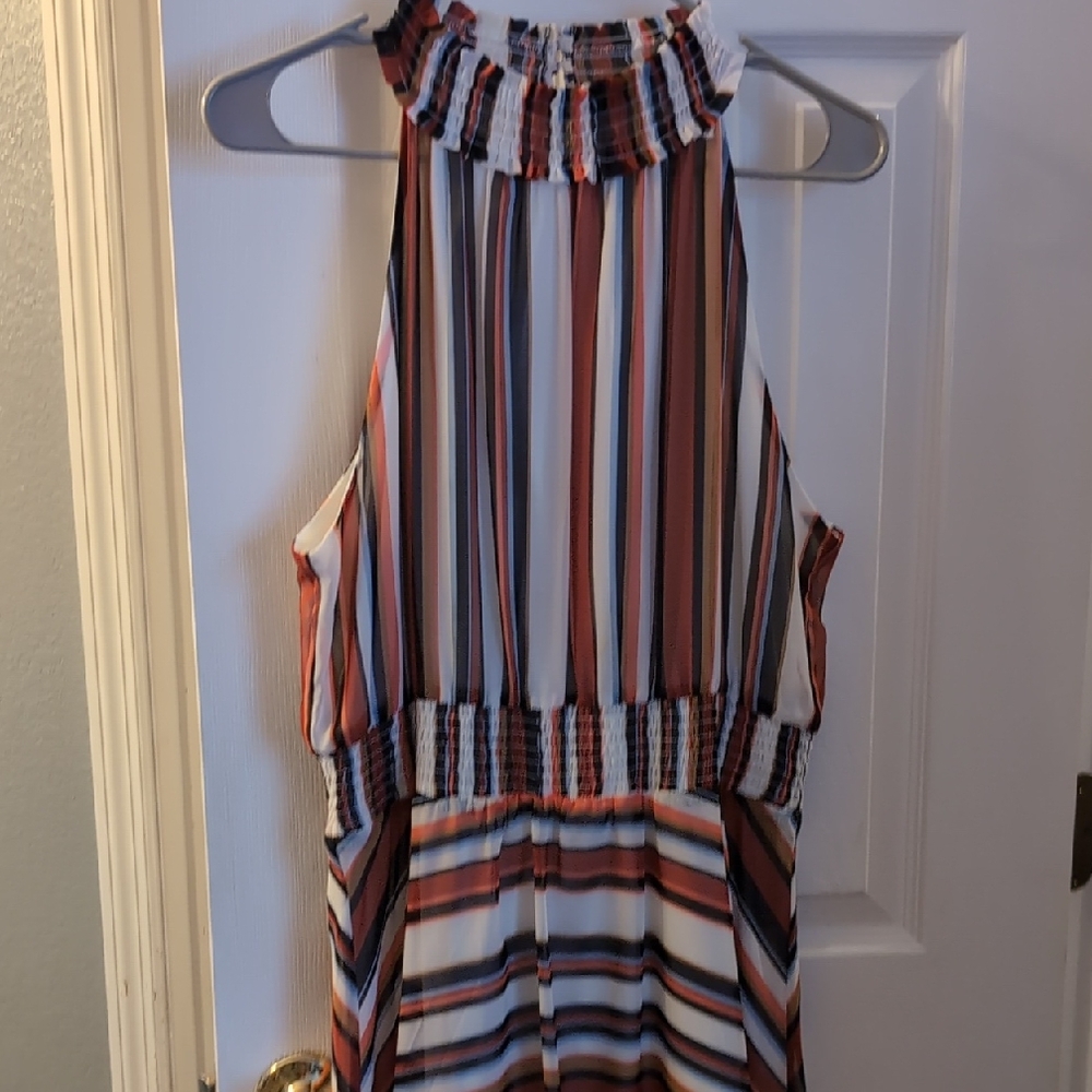 Striped Halter Neck Dress
